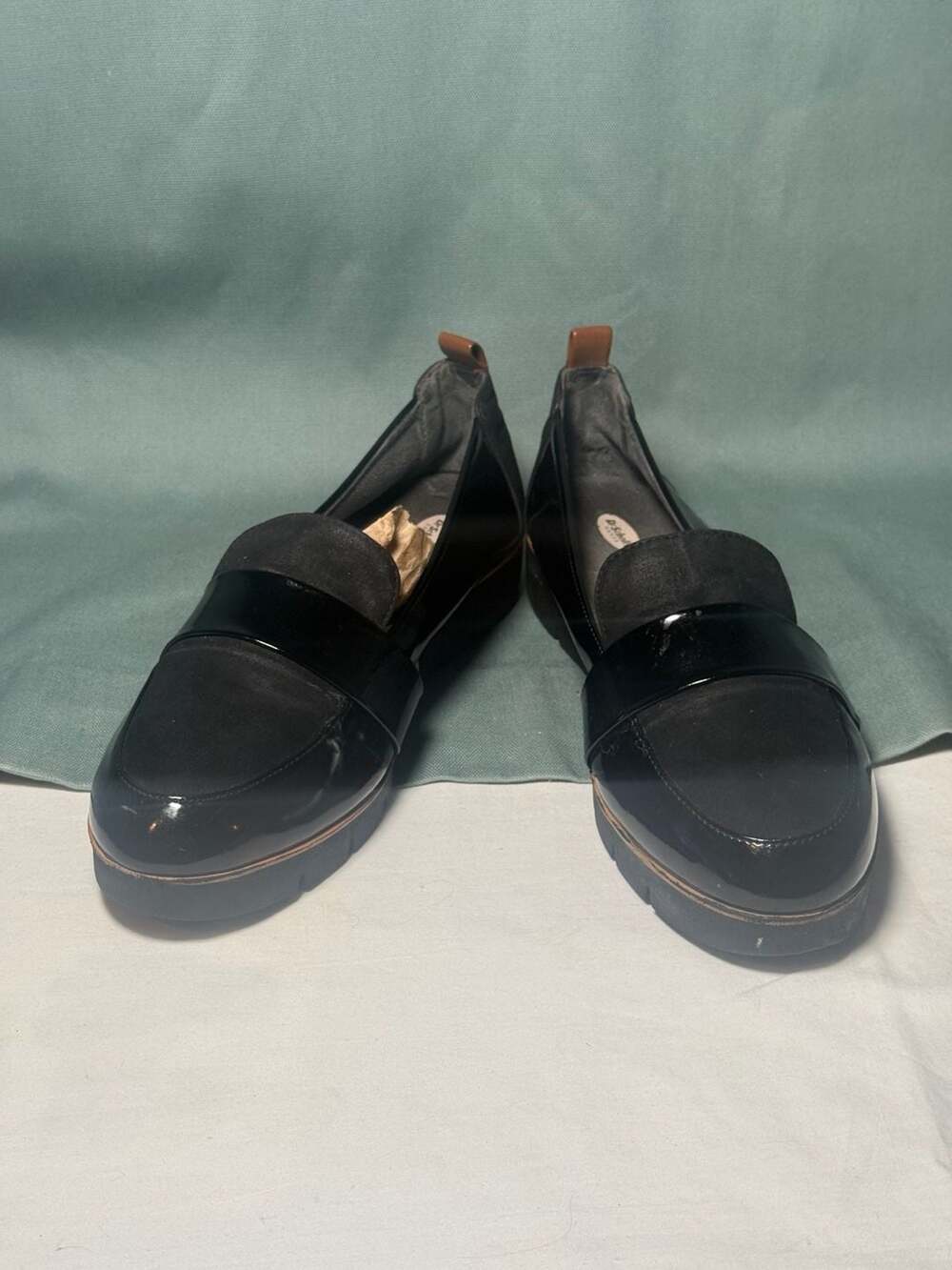 Dr. Scholl's Be Energized Black Patent Loafers Comfort Flats Women's Size 8M
